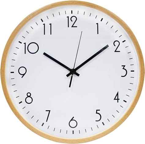 Aleenfoon 12 Inch Wooden Quartz Wall Clock 30cm Modern Silent Non