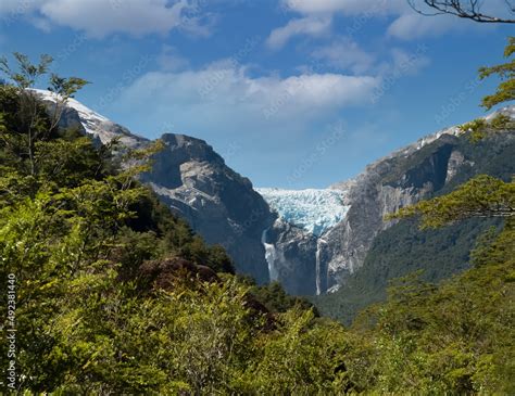 The Hanging Glacier Ventisquero Colgante With Its Stunning Waterfall