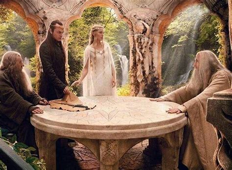 Gandalf Galadriel Elrond E Saruman Em Valfenda The Hobbit Movies The Hobbit Hobbit