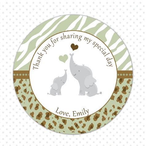 Make sure that you use elephant baby shower invitations to create elephant baby shower invitations, you can either contact a birthday planner or do it by yourself. Elephant Thank You Tags Favor Labels Sage Green Camo Baby Shower | Baby shower camo, Mom, baby ...