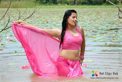 Actress Roopa Kaur Exposed Boobs Navel Armpits In Wet Pink Saree On The