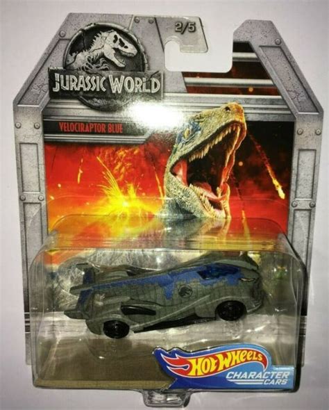 hot wheels jurassic world velociraptor blue fallen kingdom character car 1 64th ebay