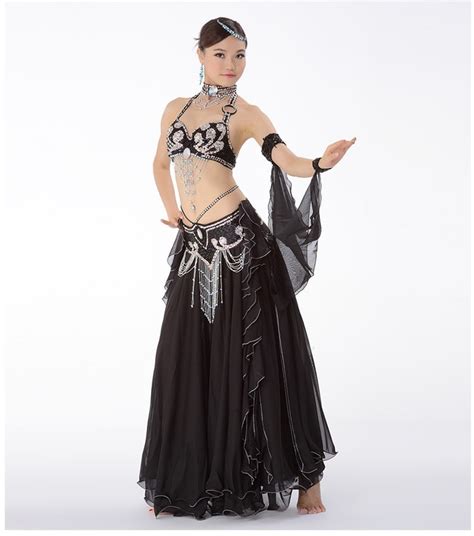 2015 Handmade Evening Dresses Professional Egyptian Belly Dance Costumes Sets Plus Size 3 Pieces