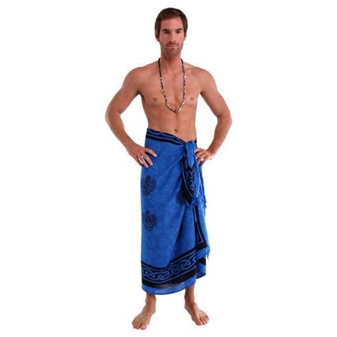 handmade 1 world sarongs men s shamrock trinity celtic sarong indonesia beach outfit online