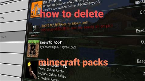 How To Delete Minecraft Packs Youtube
