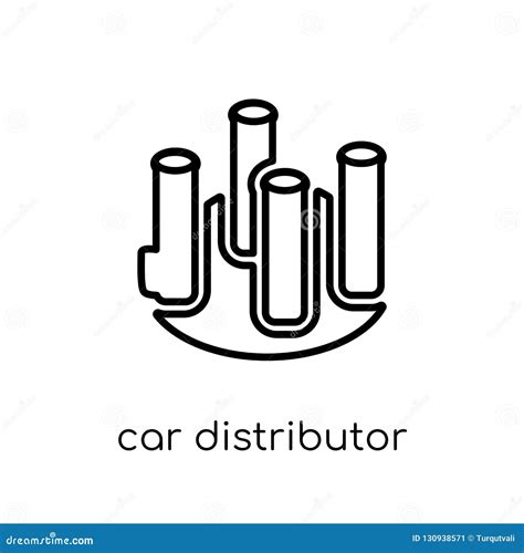 Linear Car Distributor Icon From Car Parts Outline Collection Thin
