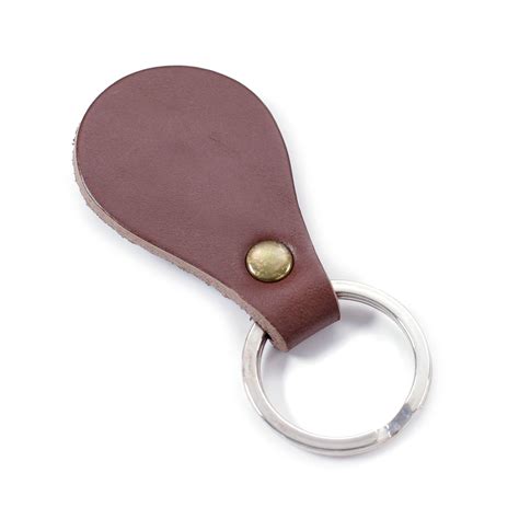 Leather Key Fob Chocolate Brown Brass Rivet 16in X 36in
