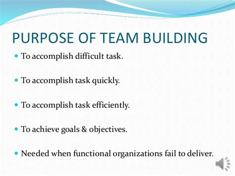 Team building is a management technique used for improving the efficiency and performance of the workgroups through various activities. PROJECT TEAM BUILDING