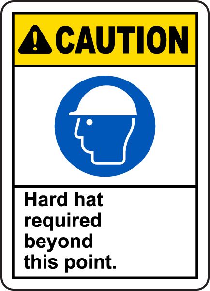 Hard Hat Required Beyond This Sign G2566 By