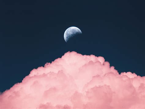 Desktop Wallpaper Half Moon Clouds Hd Image Picture Background 69fb0f