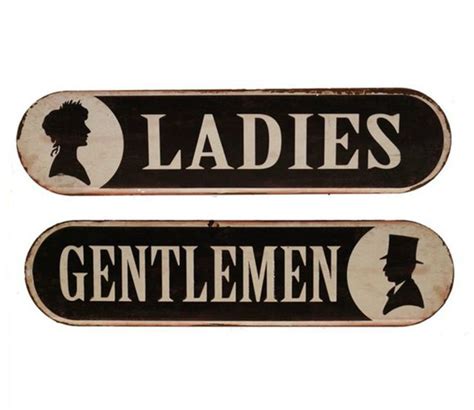 placas decorativas para banheiro ladies gentlemen vintage elo7