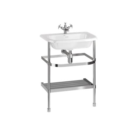 Medium Roll Top Basin with Stainless Steel Stand (Medium Roll Top Basin with Stainless Steel ...