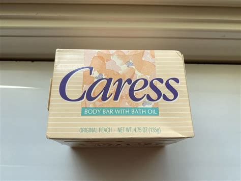 Vintage Caress Soap Body Bar With Bath Oil Original Peach Two Bar Pack