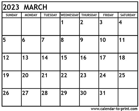 Blank March 2023 Calendar Free Printable Calendar Com Vrogue