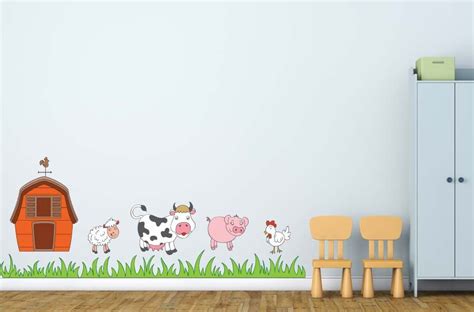 Barn Farm Animals Wall Decal Animal Wall Decals Childrens Room Decor