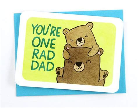 Rad Dad Bear Fathers Day Card For Dad Card Papa Bear Etsy Rad Dad Grandpa Card Dad Cards