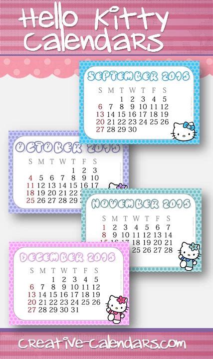 Free Printable Calendars With Hello Kitty For 2017 Instant Download
