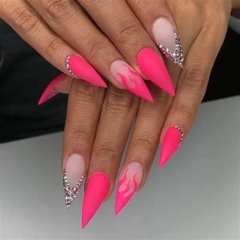 60 Long Stiletto Nail Design Ideas You Will Love Sohotamess Stilleto Nails Designs Pointed