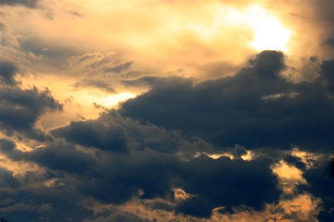 Dark Clouds In Golden Sky Free Stock Photo Public Domain Pictures