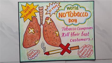 How To Draw No Tobacco Day Poster No Smoking Drawing World No Tobacco Day Drawing Stop Theme