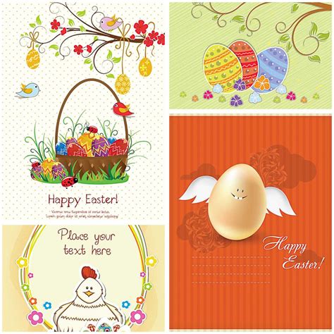 You can also personalize them simply by writing a heartfelt message… or make it a funny message! Cute Easter greeting card set vector | Free download