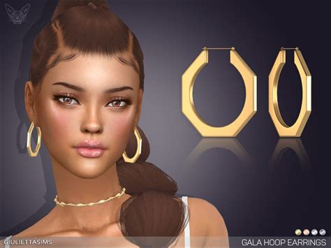 Sims 4 — Gala Hoop Earrings By Giuliettasims— 4 Swatches Base Game
