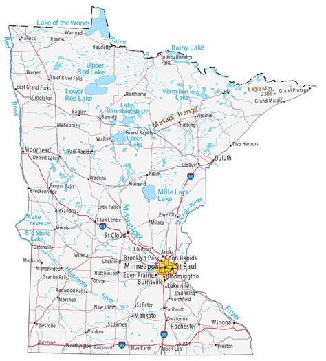 Mapas De Minnesota Para Imprimir Y Descargar Estados Unidos