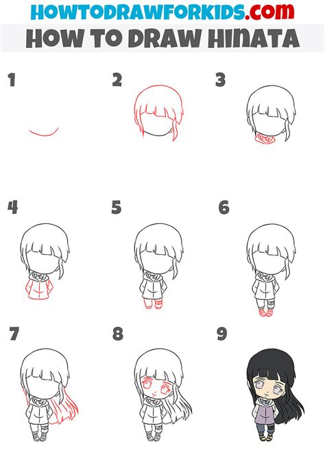 How To Draw Hinata Easy Drawing Tutorial For Kids