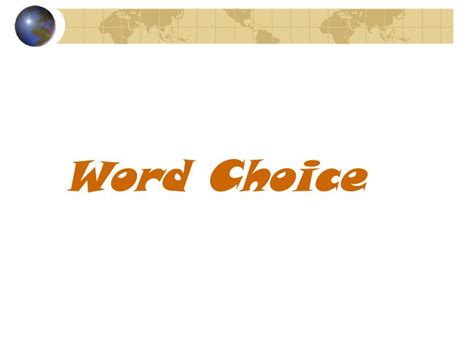 Ppt Word Choice Powerpoint Presentation Free Download Id927794