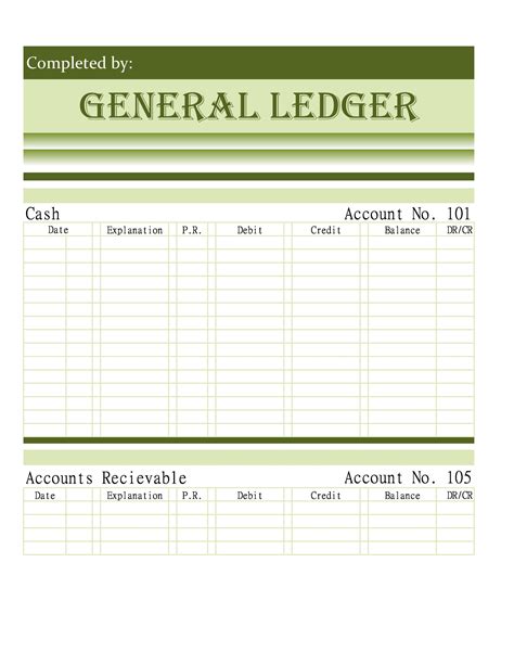 Ledger Excel Template