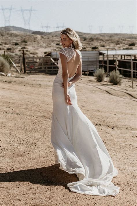 Evie Backless Minimalist Wedding Dress Dreamers And Lovers