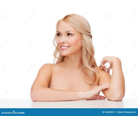 Woman Touching Her Shoulder Skin Stock Image Image Of Blonde Girl