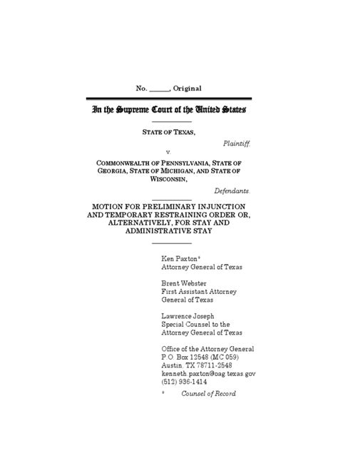 texas election lawsuit 12 8 20 pdf supreme court of the united states jurisdiction