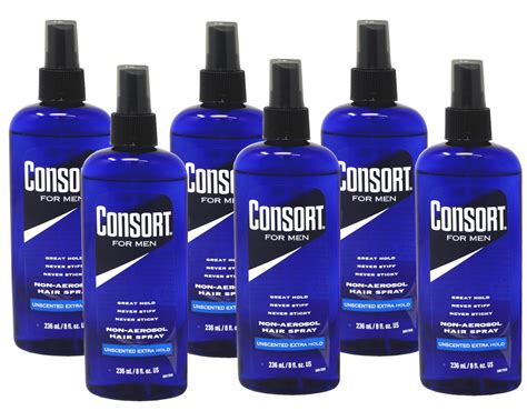 6 Pack Of Consort Hair Spray Unscented Extra Hold 8 Ounce