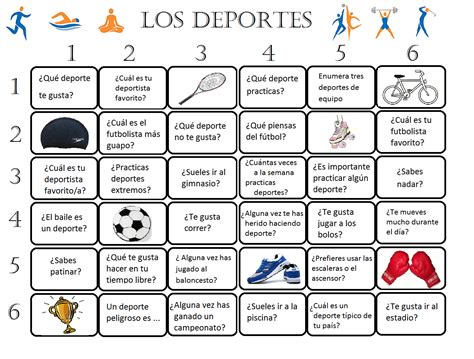 Un Tablero Para Hablar De Los Deportes En La Clase De Ele Spanish Games
