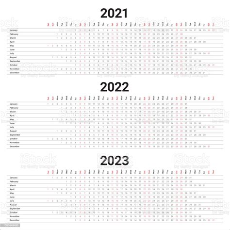 Modello Di Progettazione Vettoriale Calendario Anno 2021 2022 2023