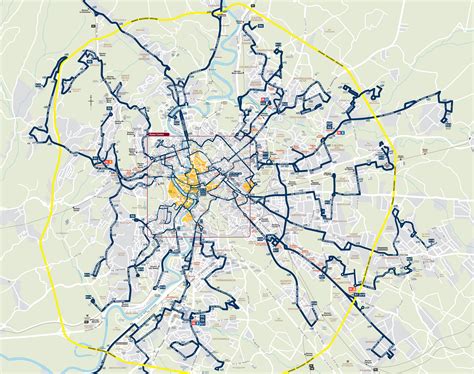 Mappa E Cartina Del Autobus E Autobus Notturni Di Roma Stazioni E Linee