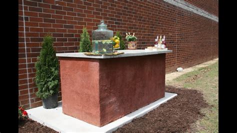 How To Build An Outdoor Bar With Concrete Block Youtube