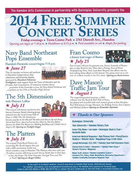 Hamden Summer Concerts 2020 — Hamden Arts Commission