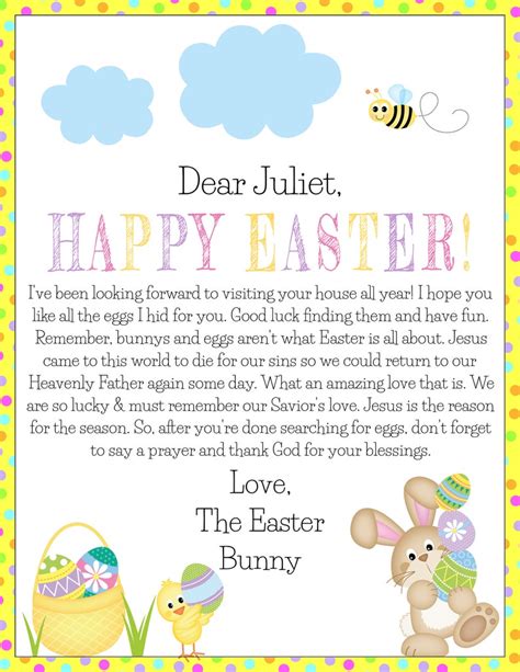 Easter Bunny Letter Printable Customize And Print