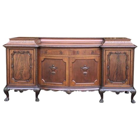 Antique English Mahogany Chippendale Low Buffet Sideboard At 1stdibs