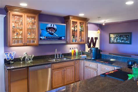 Home Sports Bar Contemporary Basement Seattle By