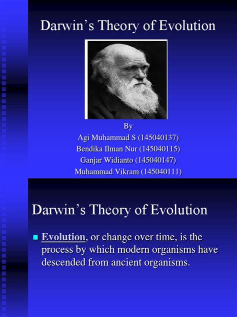 Darwin S Theory Of Evolution Chart