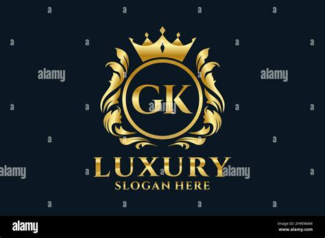 Gk Letter Royal Luxury Logo Template In Vector Art For Luxurious