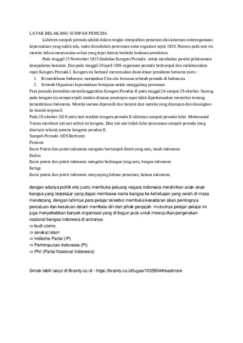 (DOC) LATAR BELAKANG SUMPAH PEMUDA | Ni Putu Dea - Academia.edu