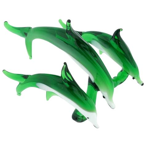 Murano Sculptures Murano Glass Dolphin Trio