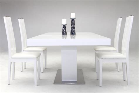 Modrest Zenith Modern White Extendable Dining Table Dining Tables