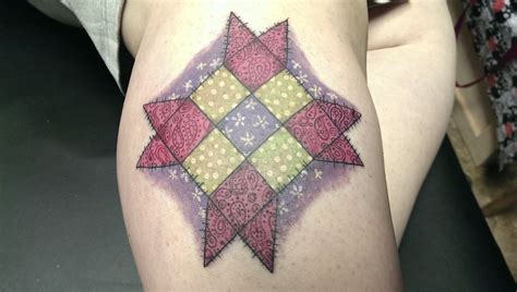 New Tattoo Farmers Daughter Quilt Block Pink With Paisl Flickr