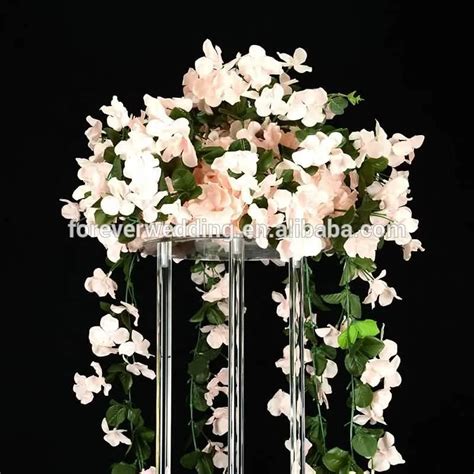 Clear Acrylic Vase Wedding Geometric Columns Tall Flower Stand Floral