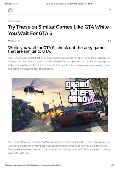 Try These 19 Similar Games Like Gta While You Wait For 6 By Gaming